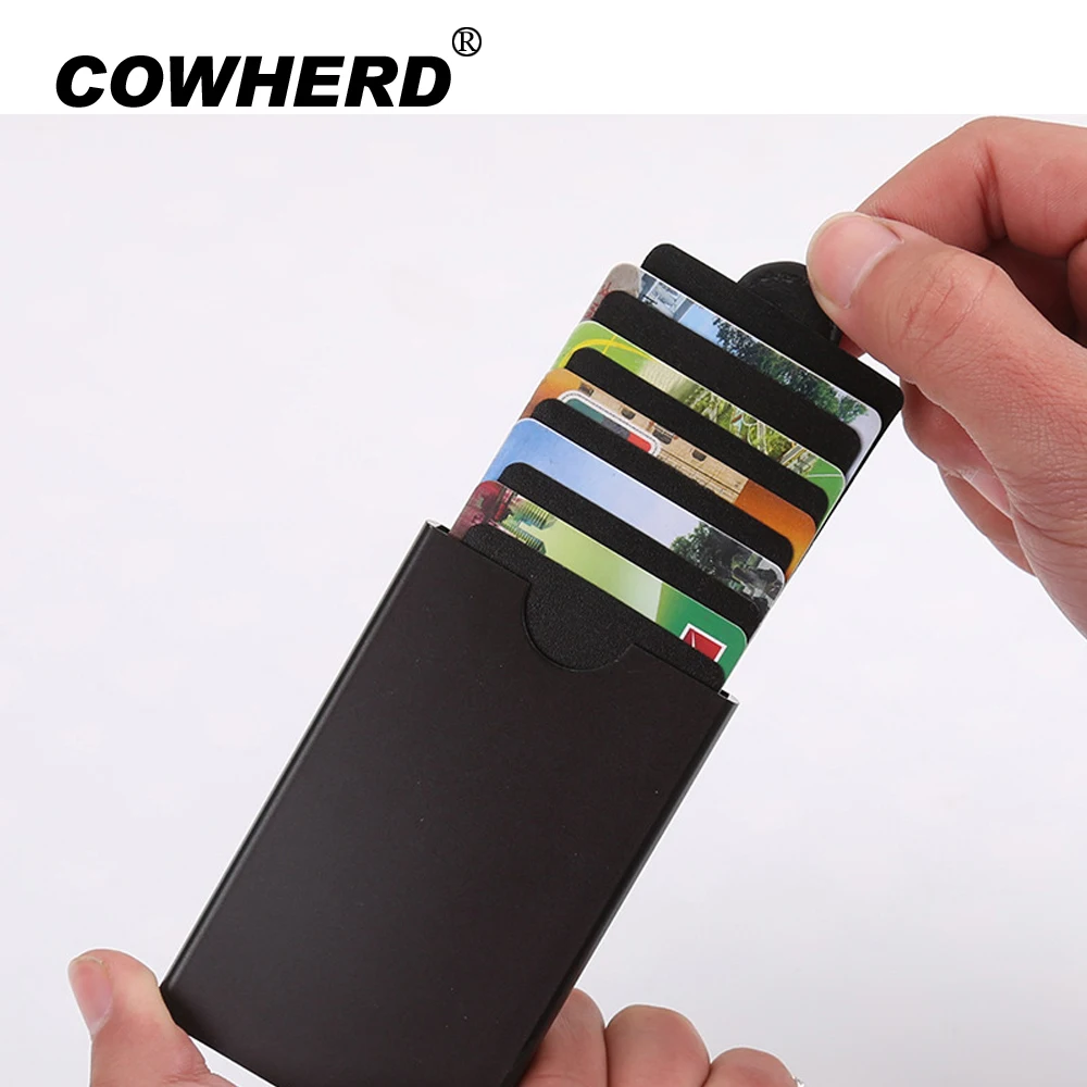us $7.75 42% off|creative card case pull out slim credit card box men women  membership portable aluminum bank card package card holder fashion|card &