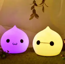 Lovely 7 Color Water Drop Night Light Silicone Soft Children’s gift LED Touch Light Christmas gift Cartoon lamp