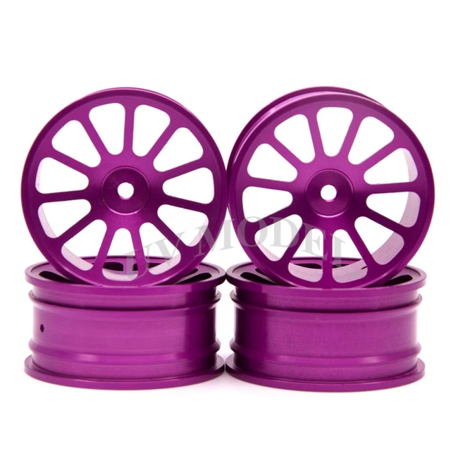 Best Price 4Pcs/lot RC 1:10 On-Road Car Racing Aluminum Wheel Rim For HSP D3 D4 XI Purple