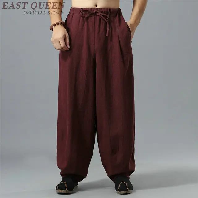Chinese traditional kung fu wushu pants clothing for men male linen