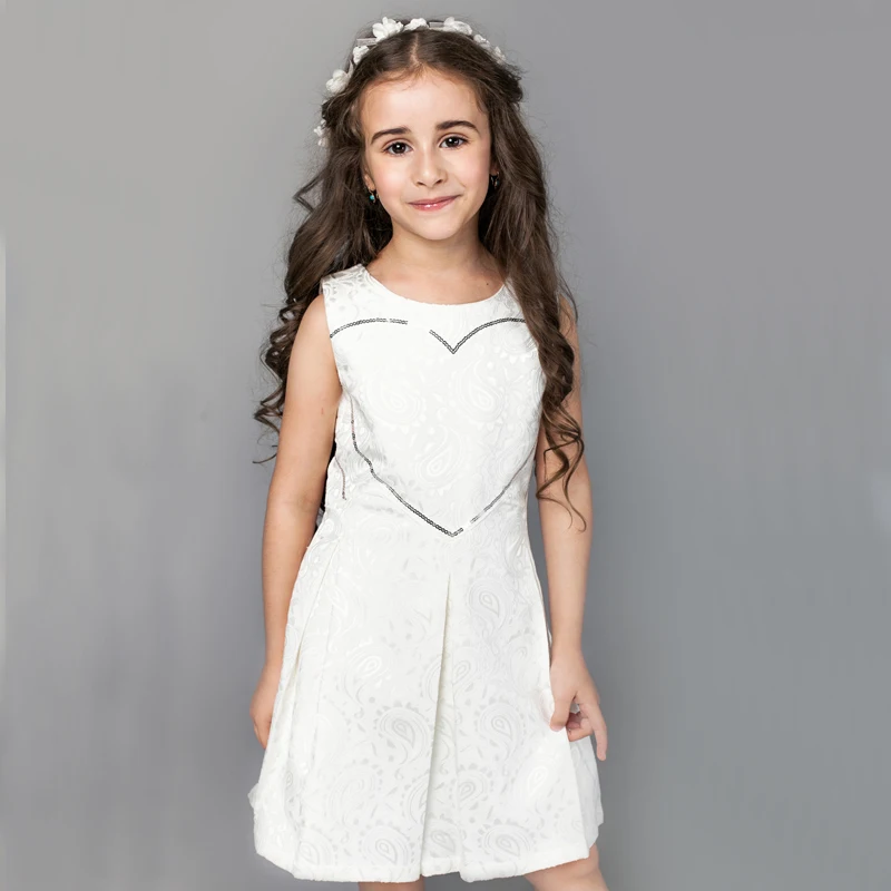 

Girls Dress 2-8 Years Children Winter Spring Party Dress Fashion Sleeves Solid Clothing Dress for Kids Jacquard Princess Dress