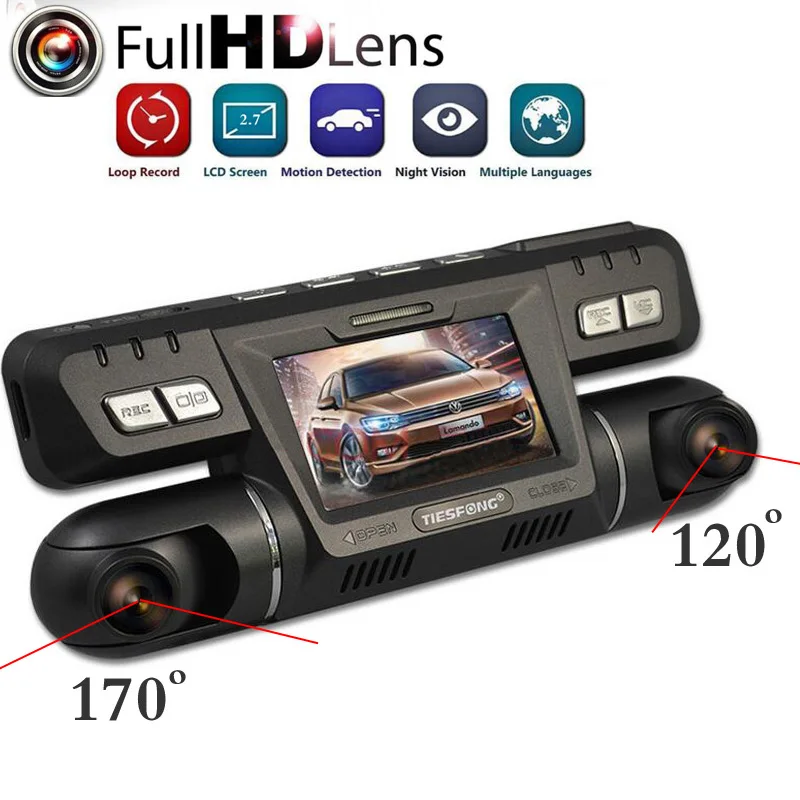 

Novatek 96655 Dual Lens Car DVR Camera WDR AR0330 6G Lens Full HD 1080P 170 Degree angle +120 Degree Video Recorder Dash Cam