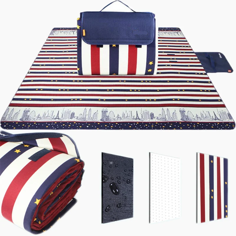 

200x200cm Outdoor Beach Picnic Folding Camping Mat Multiplayer Waterproof Sleeping Camping Pad Mat Moistureproof Plaid Blanket