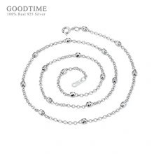 Moda prata esterlina corrente jóias genuíno puro 925 prata correntes colares para mulher gypsophila cilíndrico link chain