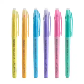 

6 Colors Light Pastel Collection Erasable Highlighter with Frixion Eraser