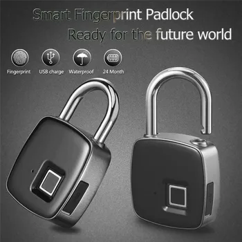 

P3 Smart Fingerprint Lock IP66 Waterproof Keyless Anti-theft Padlock Suitcase Door Lock USB Charging 3E04