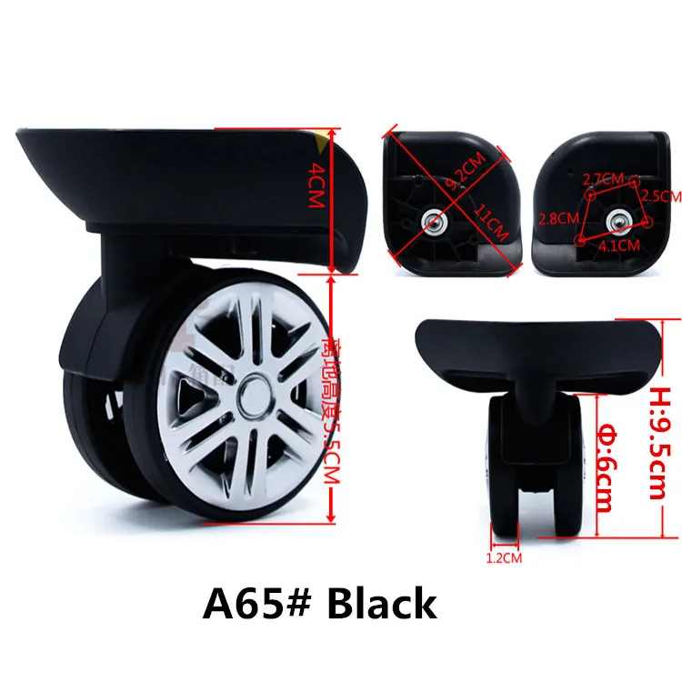 Сменные колеса для багажа, ремонт колёса, запчасти для багажа, колеса для чемодана(все виды необычных колес - Цвет: A65 Black