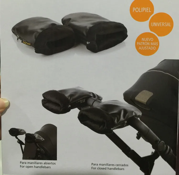 Зимняя детская коляска из натуральной кожи, муфта для рук, перчатки для коляски, перчатки для коляски, аксессуары для коляски, guantes carro bebe