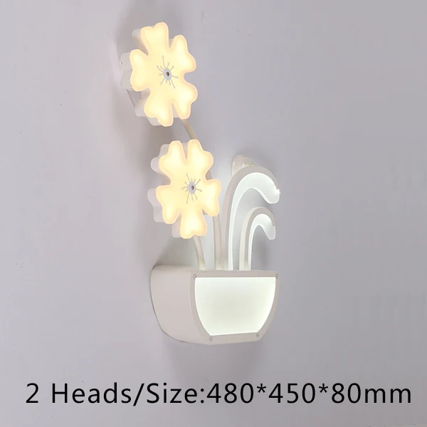 Современный светодиодный потолочный светильник в виде цветка сливы для гостиной, спальни, комнатных акриловых потолочных люстр - Цвет абажура: 2 Heads Wall Lamp