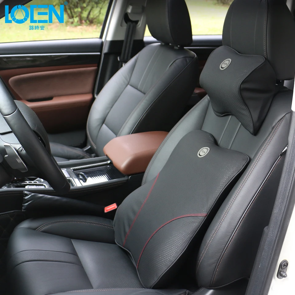 LOEN 1Set Of Mini Car Seat Chair Back Massage Lumbar Support Neck Pillow Headrest Waist Cushion Pad For Office Car Styling LOEN 1Set Of Mini Car Seat Chair Back Massage Lumbar Support Neck Pillow Headrest Waist Cushion Pad For Office Car Styling