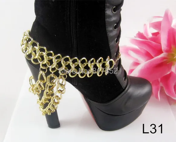 ankle boots with gold chain