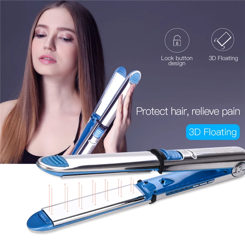 CkeyiN 2 in 1 Curling Iron Ceramic Professional Straightening Irons Temperature Adjustment Straightener Nano Titanium Hair Curl CkeyiN 2 in 1 Curling Iron Ceramic Professional Straightening Irons Temperature Adjustment Straightener Nano Titanium Hair Curl