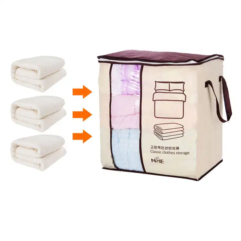 Dimandar Durable Non-Woven Quilt Storage Bag High Capacity Dust Moisture Proof Clothing Organized Bag 1PC