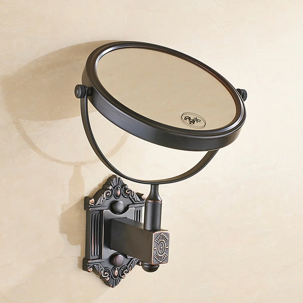 النحاس المرآة البالونية الحمام مرآة قابلة للطي الوجهين مرآة الجمال الحائط الدورية فندق مرآة حمام LO74157