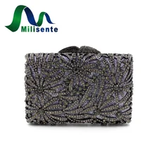 Neue Frauen Deluxe Kristall Blume Dame Kupplungen Abendtaschen Abendessen Bankett Partei Handtaschen Hochzeit Geldbörse Alle Schwarz Schulter