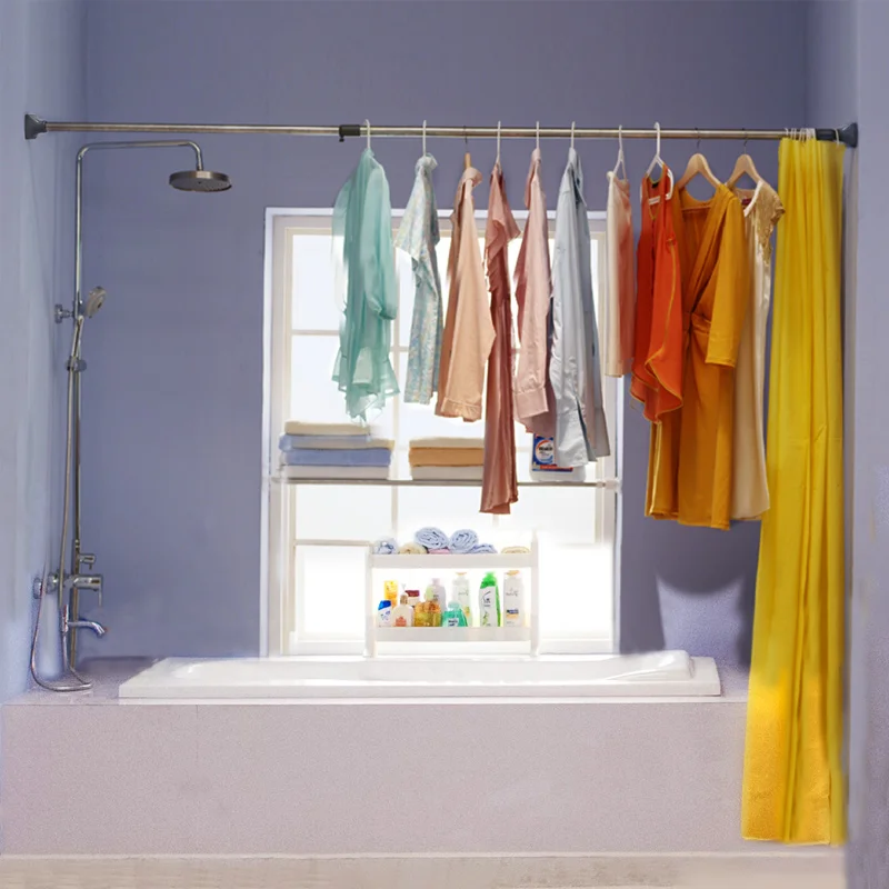 Byn Diy Metal Bathroom Shower Curtain Rods Clothes Hanging Rod In