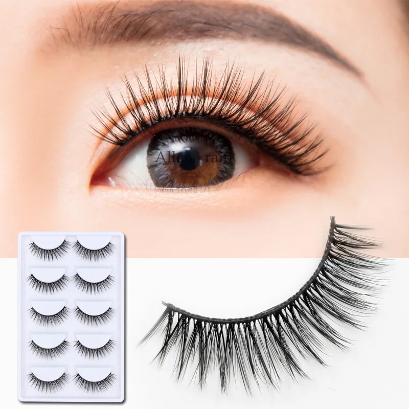 

KESMALL 5 Pack 3D False Eyelashes Stereo Natural Simulation False Eyelashes Thick a Eyelashes Beauty Tools CL0086