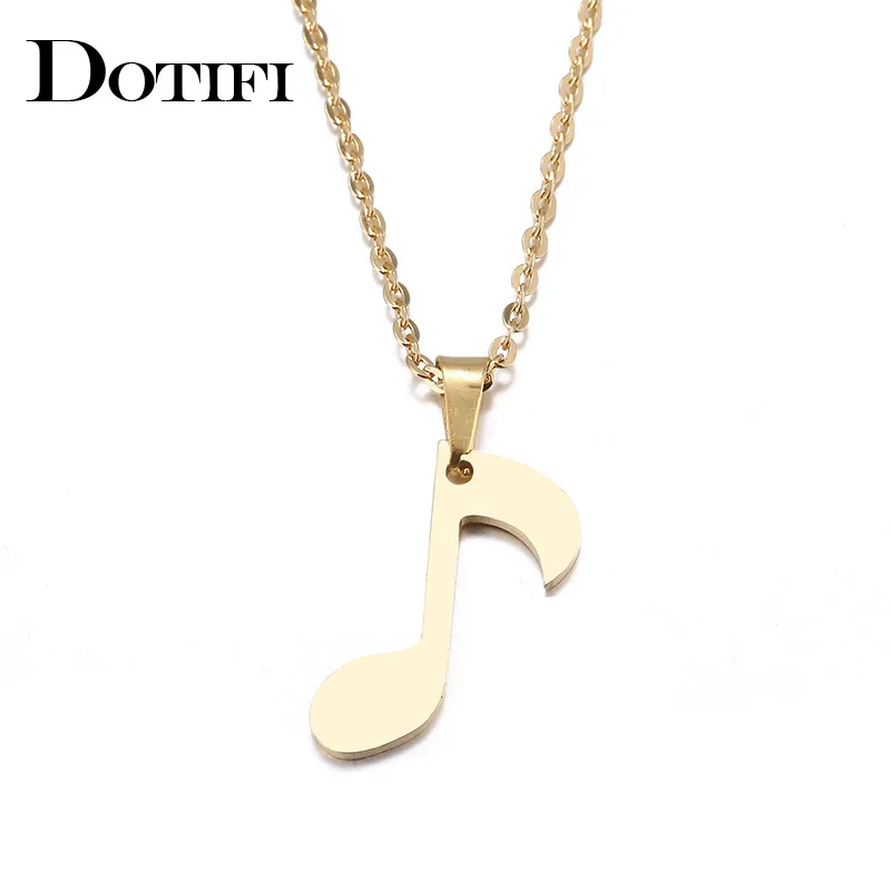 DOTIFI, ожерелье из нержавеющей стали для женщин, для влюбленных, золото и серебро, тонкая Музыкальная нота, подвеска, ожерелье, обручальное ювелирное изделие