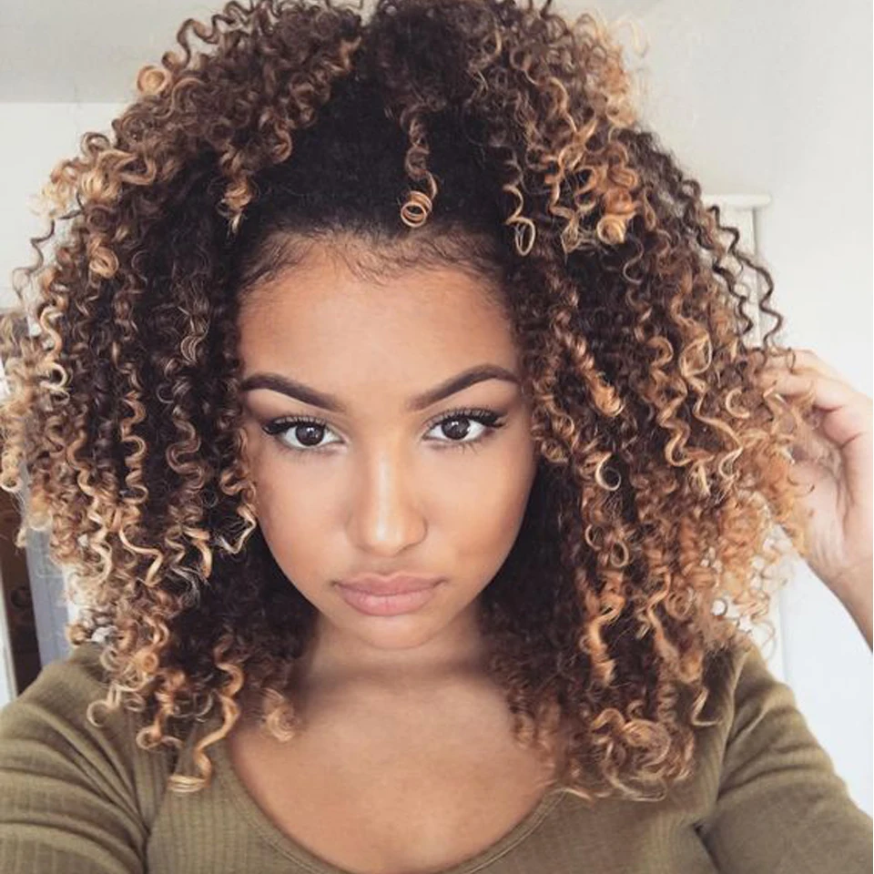 Aliexpress com Buy 1 PC Ombre  Brazilian Kinky Curly  