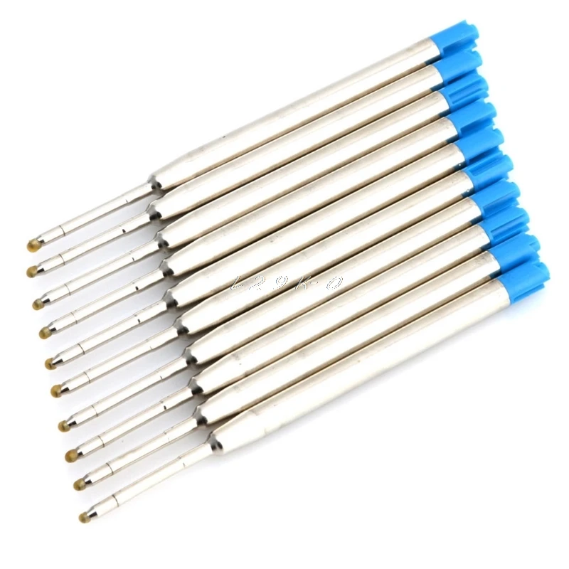 10pcs Universal Pen Refill Standard Style Blue/Black Ink 1MM Medium Nib Ball Point Pen Refills