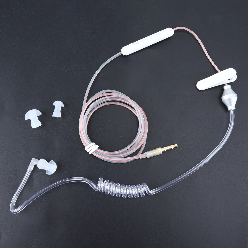  Anti Strahlung Beweis Covert Akustische Rohr Ohrhörer 35mm Luftschlauch Kopfhörer Headset für iPhon