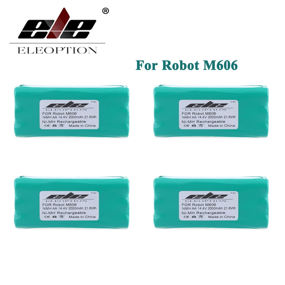 ELEOPTION 4PCS 14.4V 2000mAh Ni MH Replacement Vacuum Robot Battery For