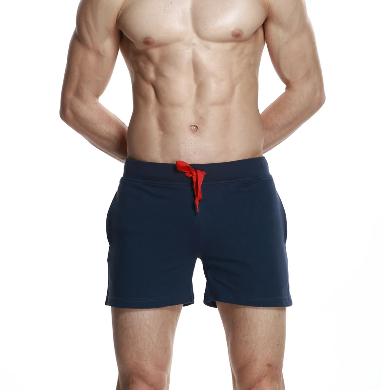 

2015 New Seobean summer men's short solid color home shorts 100% cotton breathable sports casual shorts 4 colors size S/M/L/XL
