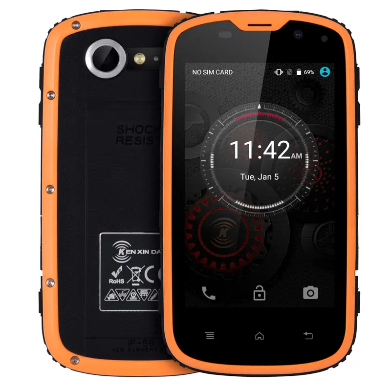 

E&L W5 Smartphone Ip68 Waterproof Shockproof 8GB ROM Android 6.0 Quad Core Dual Sim 4.0 Inch 4G Dustproof Unlocked Cell Phones