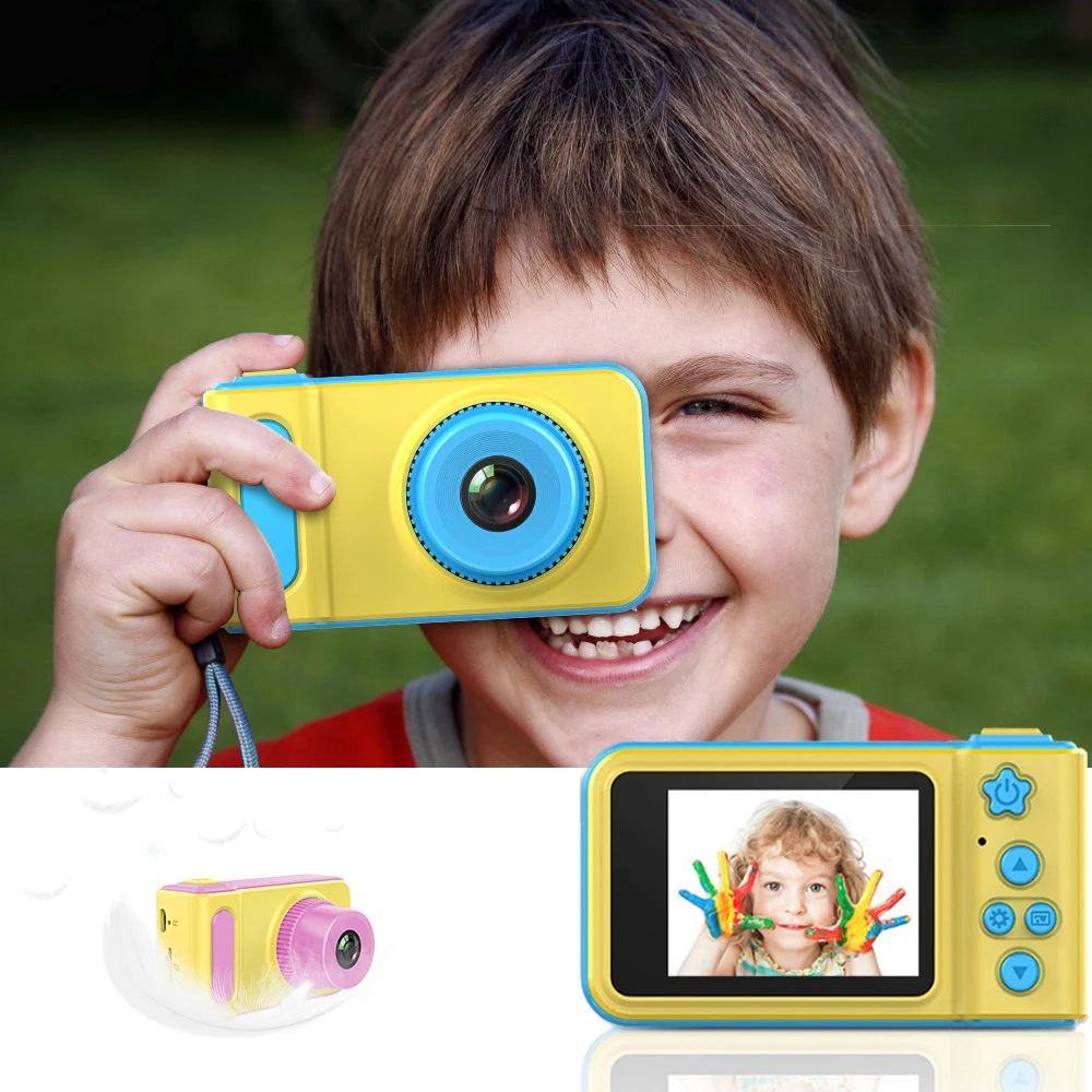 Детская камера, Детская цифровая камера, подарок на день рождения, обучающая игрушка для малышей, 1080p HD, 2 дюйма, большой экран, милая игрушечная мини-камера