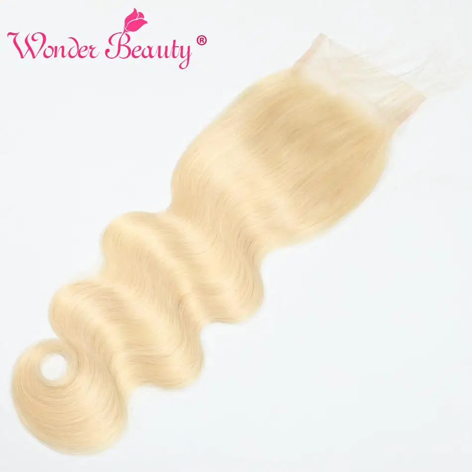 Wonder beauty бразильские волнистые 4x4 кружева Закрытие #613 цвет 100% Remy человеческие