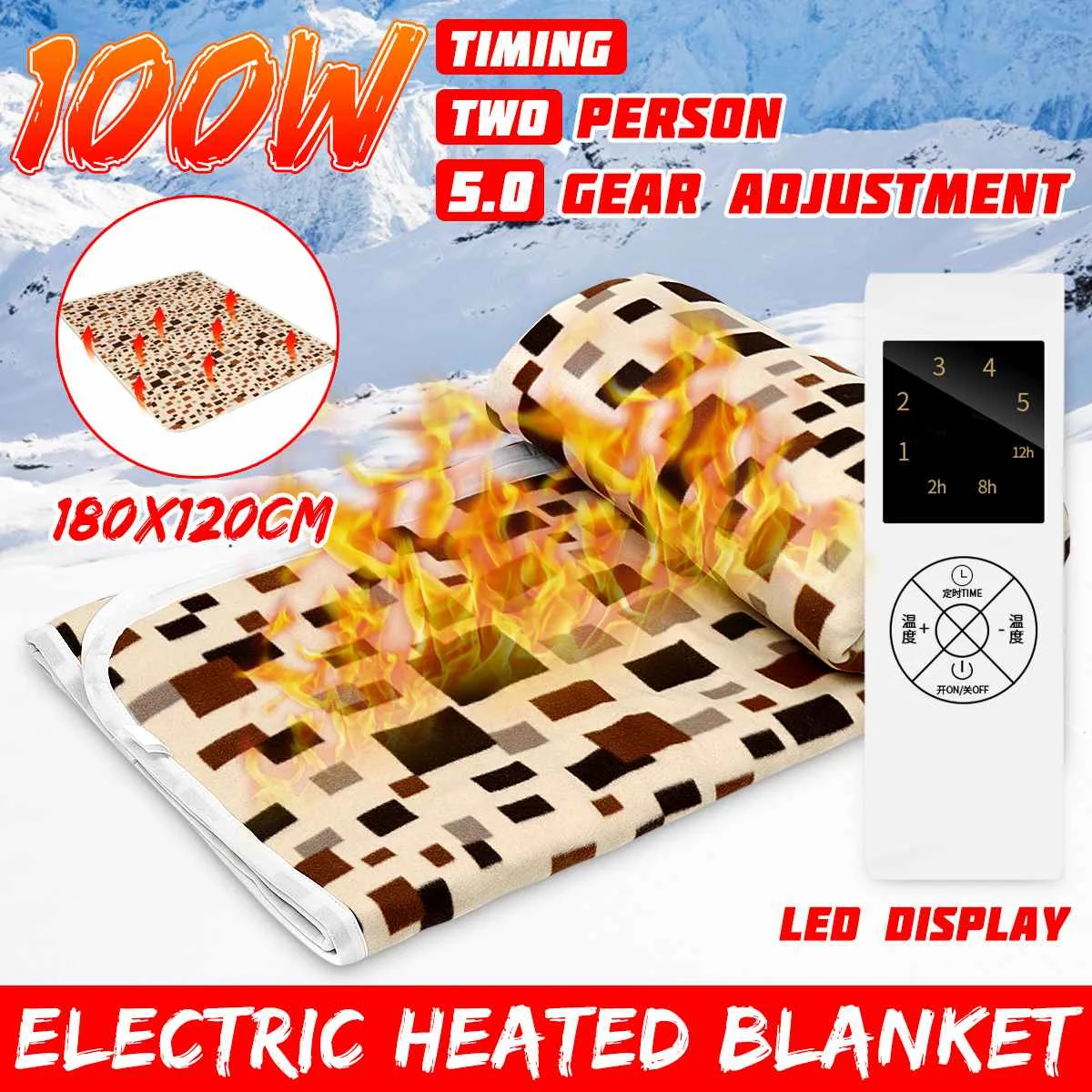 180x120cm 220V Automatic Electric Heating Thermostat Throw Blanket Double Body Warmer Bed Mattress Electric Heated Carpets Mat