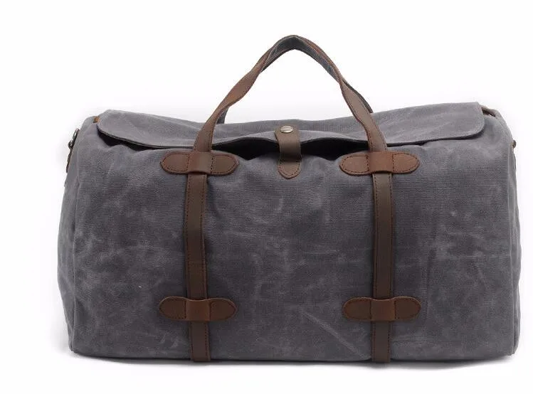 Vintage Wax Canvas Luggage bag Men Travel Bags Carry on Large Men Duffel Bags shoulder Weekend bag Overnight Big tote Handbag