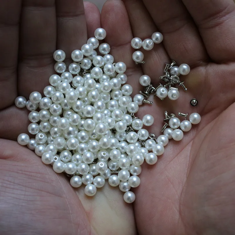 Заклепки с имитацией жемчуга 6 мм 200 шт.|pearl rivet|rivet diyrivet spike |