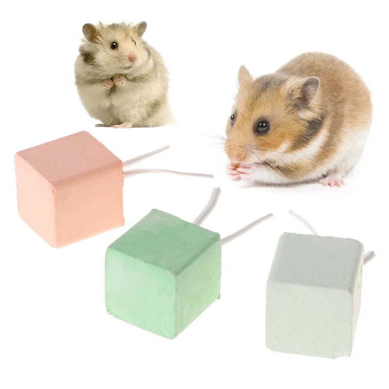 Hamster Teeth Grinding Stone Mineral Calcium Rabbit Rat Squirrel Toys Cube Hang
