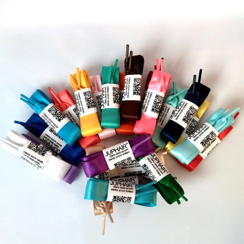 JUP 12 Pair Fashion Colorful Fantastic Princess Colorful Women Lady Flats Silk Ribbon Shoelaces Sneakers Sports Shoes Fantastic