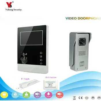 

Yobang Security freeship 4.3 inch Video Door Color +Wired Video Intercom Doorbell phone System Video Door Phone Bell Kits