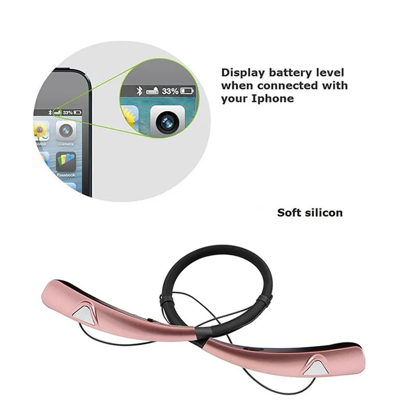 Bluetooth Earphone Neck mounted Bluetooth Earphone Wireless Binaural Sports Running Bilateral Stereo Sound Music For iPhone