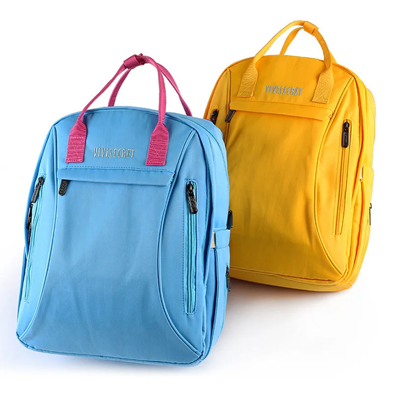 Solid Color Waterprrof Insulation Double Bottle Mummy Diaper Bag 1