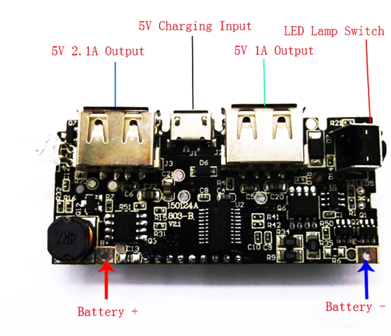 Мобильный Мощность банк Зарядное устройство модуль Импульсный повышающий литий Батарея зарядная плата ЖК-дисплей Дисплей двойной USB Выход 5V 2.1A 1A 3V 5V