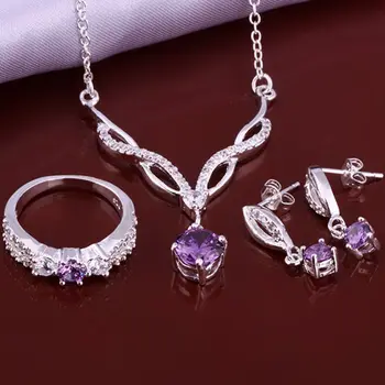 

Silver Plated jewelry set, fashion jewelry set Earring 510 Necklace 532 Ring 400-8 /fckantra focaofja S643