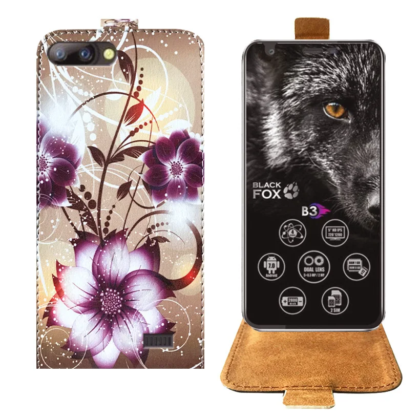 Лидер продаж мультфильм живопись искусственная кожа флип чехол для Black Fox B3