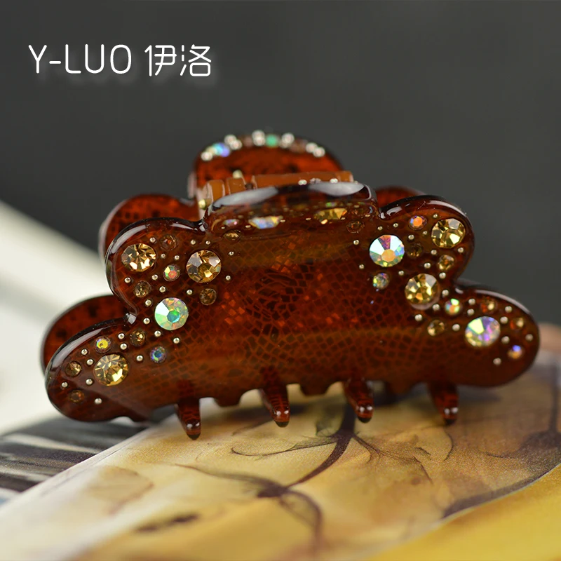 

Women headwear 2017 new vintage hair clip middle size cute hair claw rhinestone hair clips for women