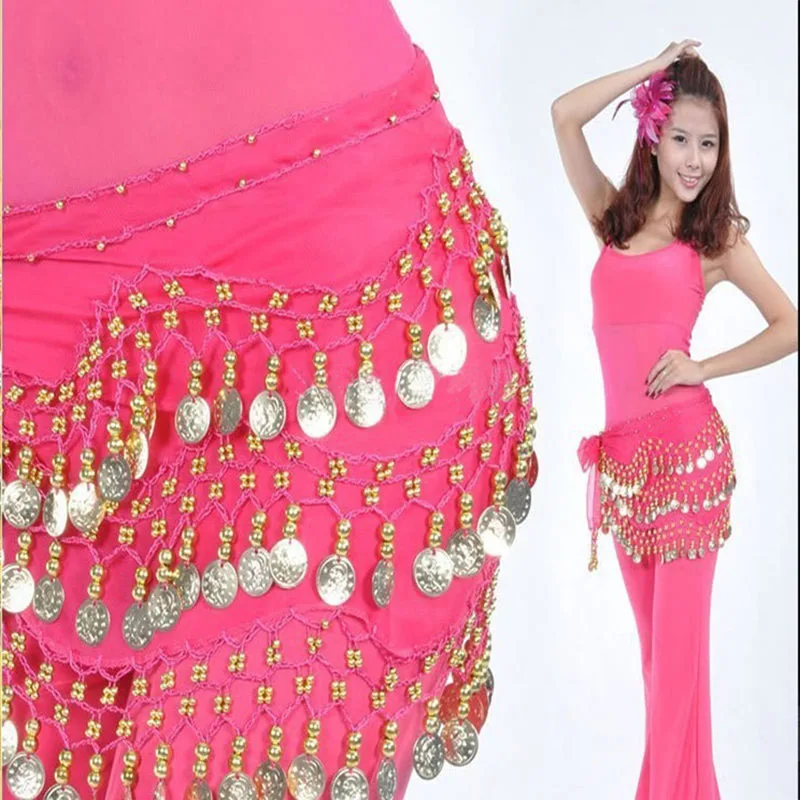

Fashion Belly Dance Waist Chain Costume Coins Skirt Belt Hip Wrap Professional Stage Clothing Girls and Women Dance Wear CC9342