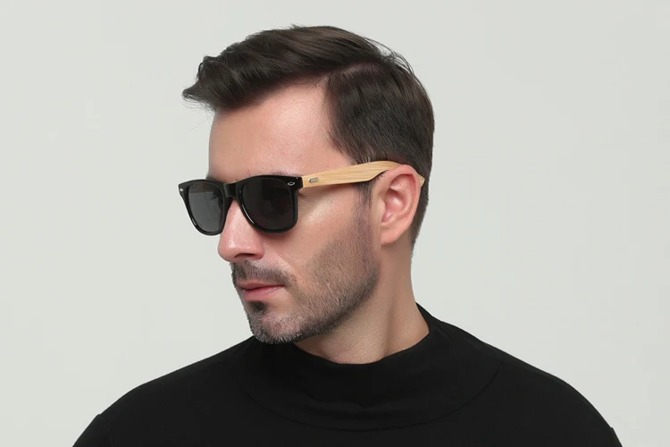 Ralferty Real Bamboo Sunglasses Men Polarized Women Black Sunglass Male UV400 Sun Glasses Driver Goggles Wooden Eyewear Shades
