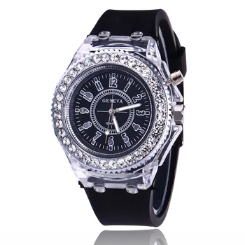 

Fashion Lighting GENEVA Glow Watch Leisure Silicone Watches Light-emitting LED Watches Couple for Lover's Gifts