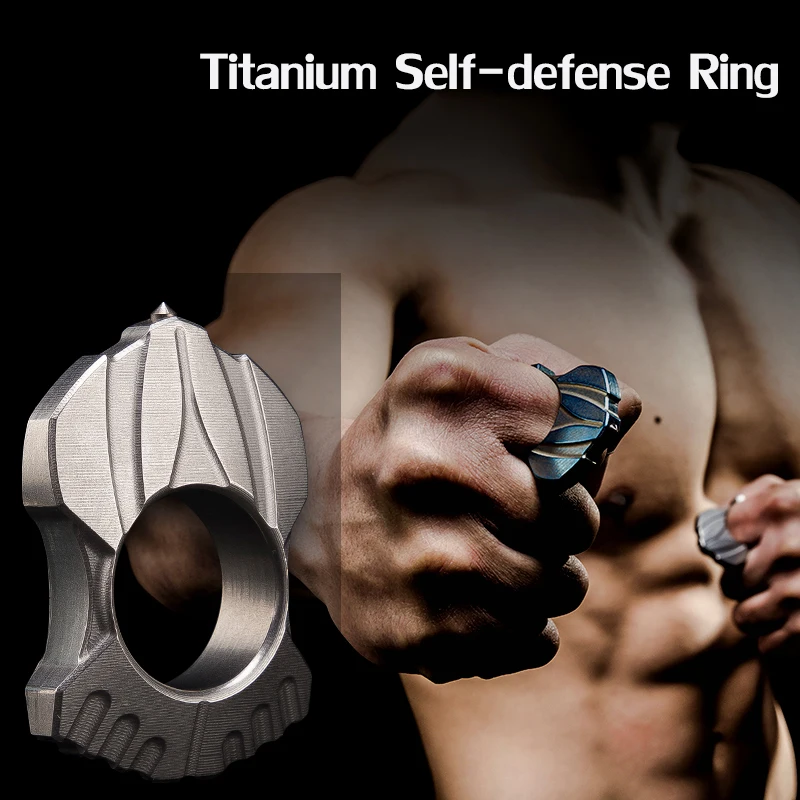 

3 Colors Women Men Safety Survival Ring Tool EDC Self Defense Titanium Ring Defense Keychain Broken Window Camping Multi Tool