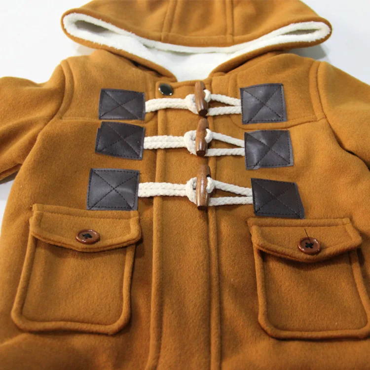 Зимняя теплая верхняя одежда для маленьких мальчиков; утепленная флисовая куртка с капюшоном из искусственной кожи; верхняя одежда; парка; зимний комбинезон