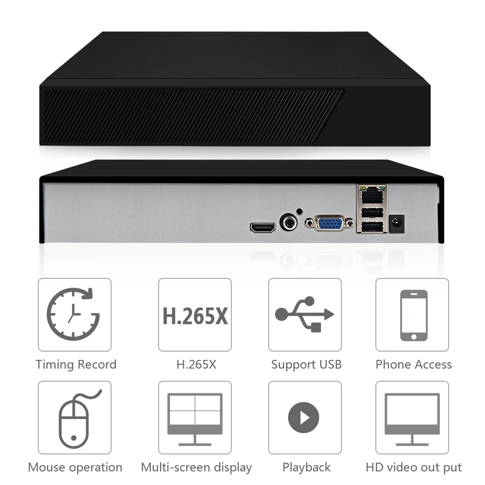  LOOSAFE H.265X Output CCTV NVR Security Video Recorder H.265X Motion Detect ONVIF P2P CCTV NVR - 32883276749
