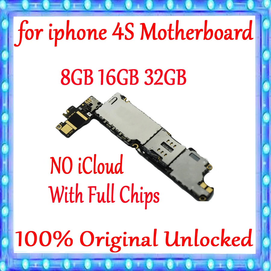 

Factory unlocked for iphone 4S Motherboard with Free iCloud,100% Original for iphone 4S Mainboard with IOS System,Good Tested