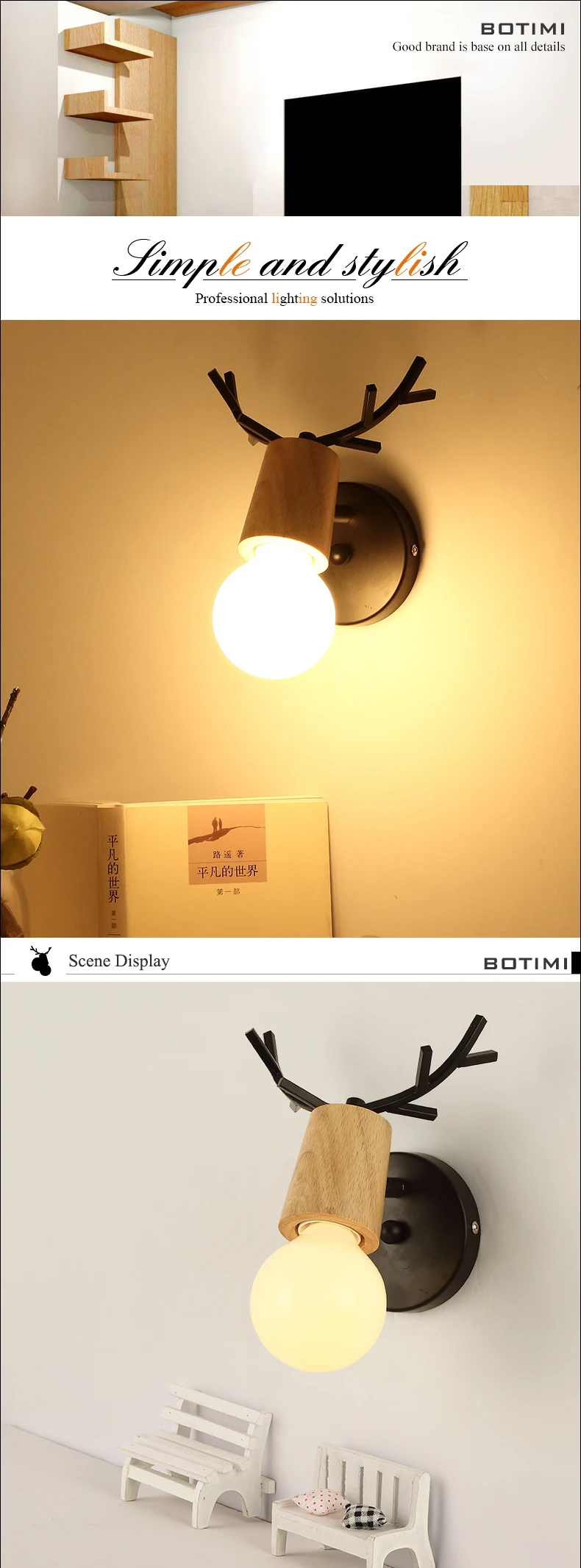 Lâmpada de Parede para Sala Decoração do Hotel Iluminação para Casa Botimi Criativo Estar Lâmpada Parede Moderna Decorativa Branco Preto Luzes Cabeceira 3 Luminárias de parede